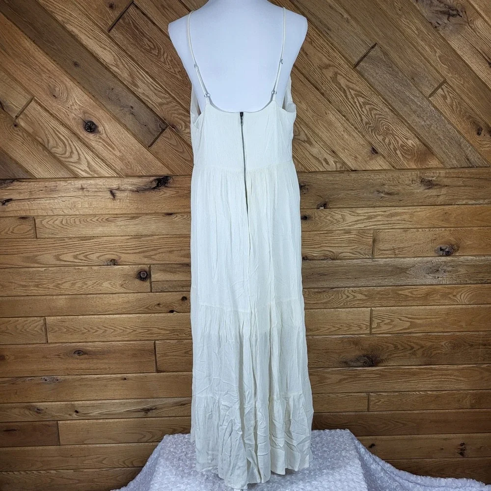 Xhilaration Maxi Dress Womens XXL Floral Embroidered Sleeveless White Multi